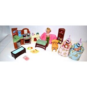Fisher Price Lot Loving Family Dollhouse Kitchen furniture baby etc.